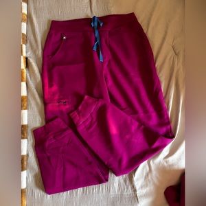 Raspberry sorbet Figs Zamora high waisted joggers